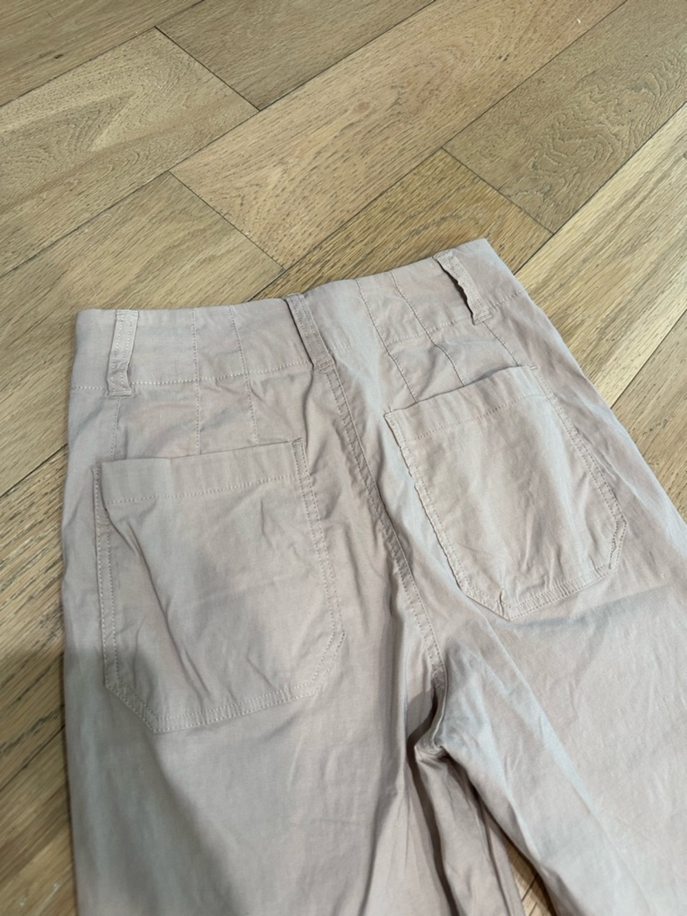 Maeve Anthropologie Colette Cropped Wide-Leg Pants Linen Viscose Size 26 Beige - Picture 5 of 8